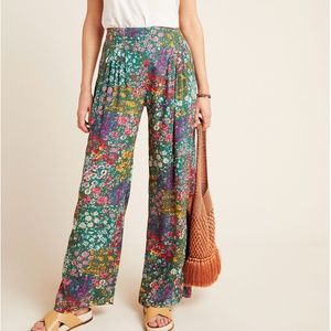 Cabo Pleated Wide-Leg Floral Colorful Pants - image 1